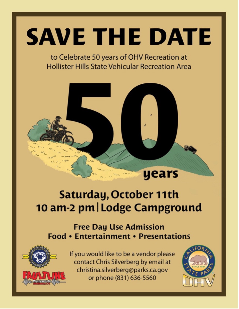 Hollister Hills 50th Anniversary flyer